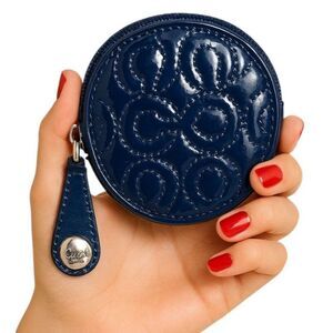 Coach Navy Pouch Coin Wallet Change Purse Leather Accessory Case BAG WOMEN'S